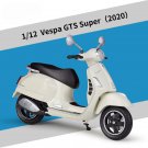 Simulation 1:12 Vespa white GTS Super 2020 Alloy Leisure Motorcycle Model Classic Metal
