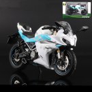 1:12 CFMOTO white 250SR Racing Cross country Competition Motorcycle Simulation Metal