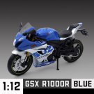 Scale 1:12 blue Suzuki GSX R1000R Alloy Motorcycle Model Collection Diecast Car Toys