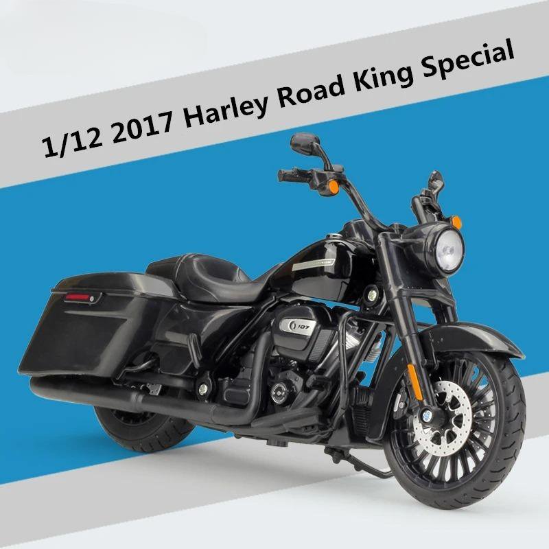 1:12 Harley Road King 2017 black Special Alloy Classic Motorcycle Simulation Model Metal