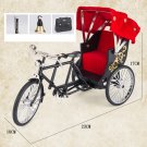 Simulation 1:12 Alloy Classic Retro Car Rickshaw silver Model Tricycles Handcart Model Toy