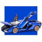 Toy Supercar 1/18 Lamborghini SIAN FKP37 blue Model Alloy Diecast Boys simulation 4 Door