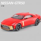 1:18 Nissan GTR50 Red Supercar Alloy Car Model Diecast Vehicle Sound Light Toys