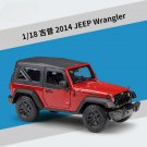 Toy 1:18 2014 Jeep Wrangler Sahara black red Alloy Car Model Metal Toy Vehicles Collection