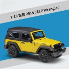 Toy 1:18 2014 Jeep Wrangler Sahara yellow Alloy Car Model Metal Toy Vehicles Collection