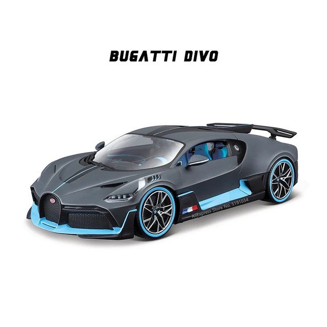 1:18 new style Bugatti Divo black blue alloy model simulation car decoration toy