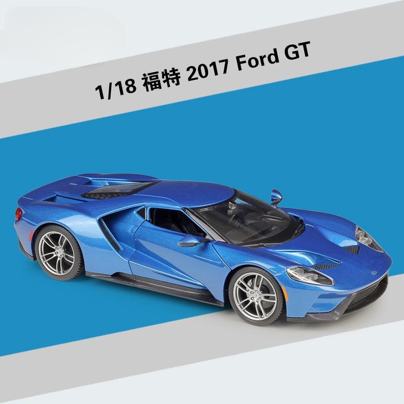 Simulation 1:18 Ford 2017 GT Blue Heritage Series 98 Alloy Sports Car Model Metal Toy