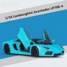 Toy 1:18 Lamborghini Aventador LP700 4 blue Alloy Sports Car Model Metal Simulation