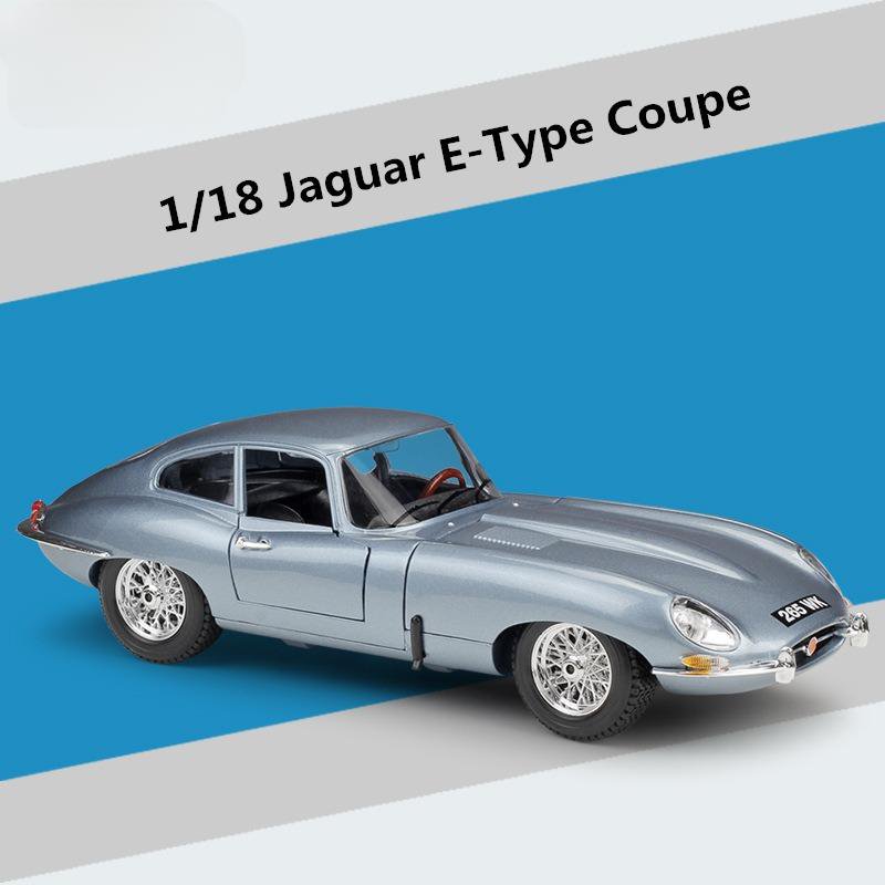 Toy 1:18 Jaguar E Type Coupe grey Alloy Sports Car Model Diecast Metal Vehicles Simulation