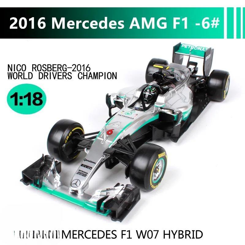 1:18 Ferrari 2018 Mercedes 6 Alloy F1 Car Model Die casting Simulation Collection Toy