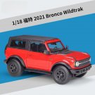 Simulation 1:18 2021 Ford Bronco Wildtrak Red Alloy Car Model Diecast Metal Toy Off road