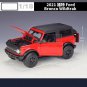 Simulation 1:18 2021 Ford Bronco Wildtrak Red Alloy Car Model Diecast Metal Toy Off road