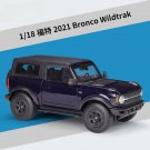 Simulation 1:18 2021 Ford Bronco Wildtrak black Alloy Car Model Diecast Metal Toy Off road