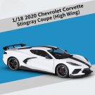 1:18 2020 Chevrolet Corvette Stingray Coupe white Alloy Car Model Metal Simulation Toy