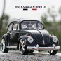High Simulation 1:24 Volkswagen Beetle black Classic Car Model Diecast Alloy Metal Toy
