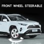 1/24 Scale Toyota RAV4 white Off Road SUV Model Car Metal Sound and Light Toy Simulation