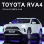 1/24 Scale Toyota RAV4 white Off Road SUV Model Car Metal Sound and Light Toy Simulation