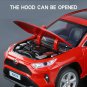 1/24 Scale Toyota RAV4 Red Off Road SUV Model Car Metal Sound and Light Toy Simulation
