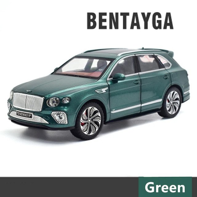 High Simulation 1:24 Bentayga SUV green Alloy Luxy Car Model Metal Toy Sound and Light