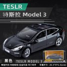 1:24 Tesla model 3 Black High Simulation Metal Alloy car Model Sound Light Pull Back Toy