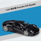 1:24 Porsche 918 Spyder Matte black sports High Simulation Car Model Metal Alloy toys