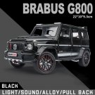 1:24 Scale Brabus G800 black Alloy Car Model Diecast Car Sound Light Collection Toys