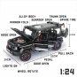 1:24 Scale Brabus G800 black Alloy Car Model Diecast Car Sound Light Collection Toys