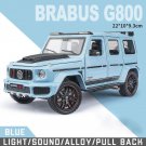 1:24 Scale Brabus G800 blue Alloy Car Model Diecast Car Sound Light Collection Toys