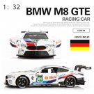 1:32 BMW M4 81 white Free Wheeling High Light Racing Car Model Metal Miniature Replica Toys