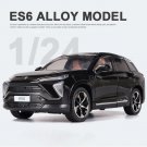 1:24 NIO ES6 SUV black New Energy Vehicles Alloy Car Model Metal Toy Sound And Light