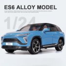 1:24 NIO ES6 SUV Blue New Energy Vehicles Alloy Car Model Metal Toy Sound And Light