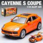 1:24 Porsche Cayenne S Turbo SUV orange Alloy Metal Car Model Simulation Sound Light Toy