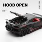 Toys 1:24 Scale SVJ 63 black Alloy Car Model Diecast Car Light Effects Collection Metal