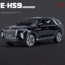 1:24 HongQi EHS9 SUV black Alloy Vehicles Metal Toy Car Model Sound and light Pull back Toy