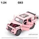 1:24 Wheels Benz ORV Pink Car Metal Model PINK G63 With Light And Sound Pull Back Toys