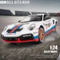 Toy 1:24 911 GT3 RSR White A Alloy Vehicles Metal Car Model Sound Light Pull Back