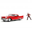 1:24 1958 Cadillac SERIES 62 Freddy Krueger Figure Alloy Static Car Model Collectibles Toy