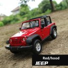 toy 1:24 Jeep Wrangler red hood car alloy model simulation decoration collection Die casting