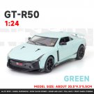 1:24 Diecast Alloy Car Model Miniature GTR50 Green Skyline Supercar Metal Vehicle Toys