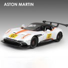 Toy 1:22 Aston Martin GT White Alloy Vehicles Metal Car Model Sound And Light Pull Back
