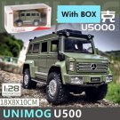 1:28 UNIMOG U500 Truck Green Alloy Car Model Metal Simulation Off Road Vehicle Toy