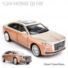 1:24 HongQi H9 gold Luxury Car Alloy Vehicles Metal Model Sound And Light Pull Back Toy