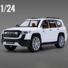 1:24 Toyota LAND CRUISER GR Sport White Alloy Metal Car Model Sound And Light Pull Back Toy