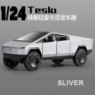 1:24 Tesla Cybertruck silver Diecast Alloy Model Car Truck Miniature Metal Vehicle Hot toy