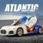 Toy 1:24 Bugatti Atlantic white Supercar Alloy Car Model Wheel Steering Sound and Light