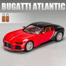 Toy 1:24 Bugatti Atlantic red Supercar Alloy Car Model Wheel Steering Sound and Light