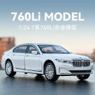 1:24 BMW 760LI WhiteHigh Simulation Metal Alloy Model car Sound Light Pull BackToy