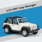 1:24 2007 Jeep Wrangler Rubicon convertible white Alloy Car Model Diecast Metal Off road Toy