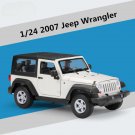 1:24 2007 Jeep Wrangler Rubicon soft top white Alloy Car Model Diecast Metal Off road Toy
