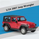 1:24 2007 Jeep Wrangler Rubicon soft top red Alloy Car Model Diecast Metal Off road Toy